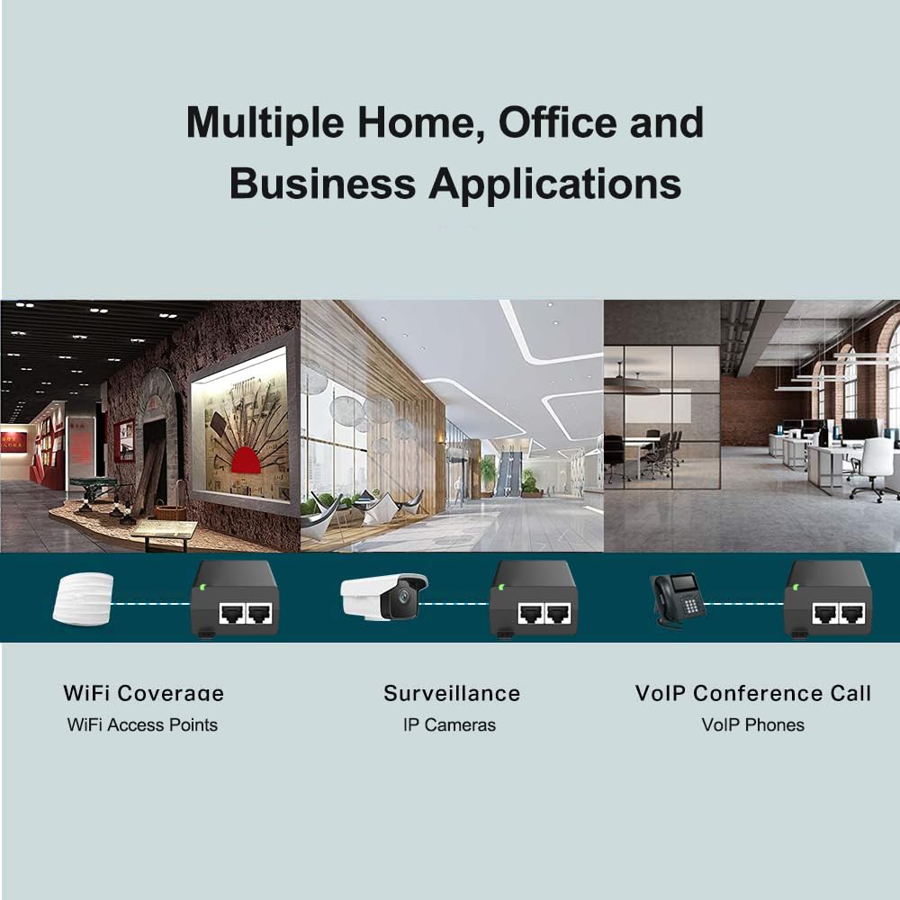 2.5G POE++ Injector 60W, IEEE 802.3bt/af/at, 2.5Gbps/1Gigabit PoE+ Ethernet Adapter, 2.5G Base-T Compliant, Network a PoE Device up to 328ft, for High