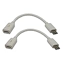 zdyCGTime 4.5Inch Cellphone/Tablet USB Micro Male to Female Sync & Charging Extension Cable(2 Pack White
