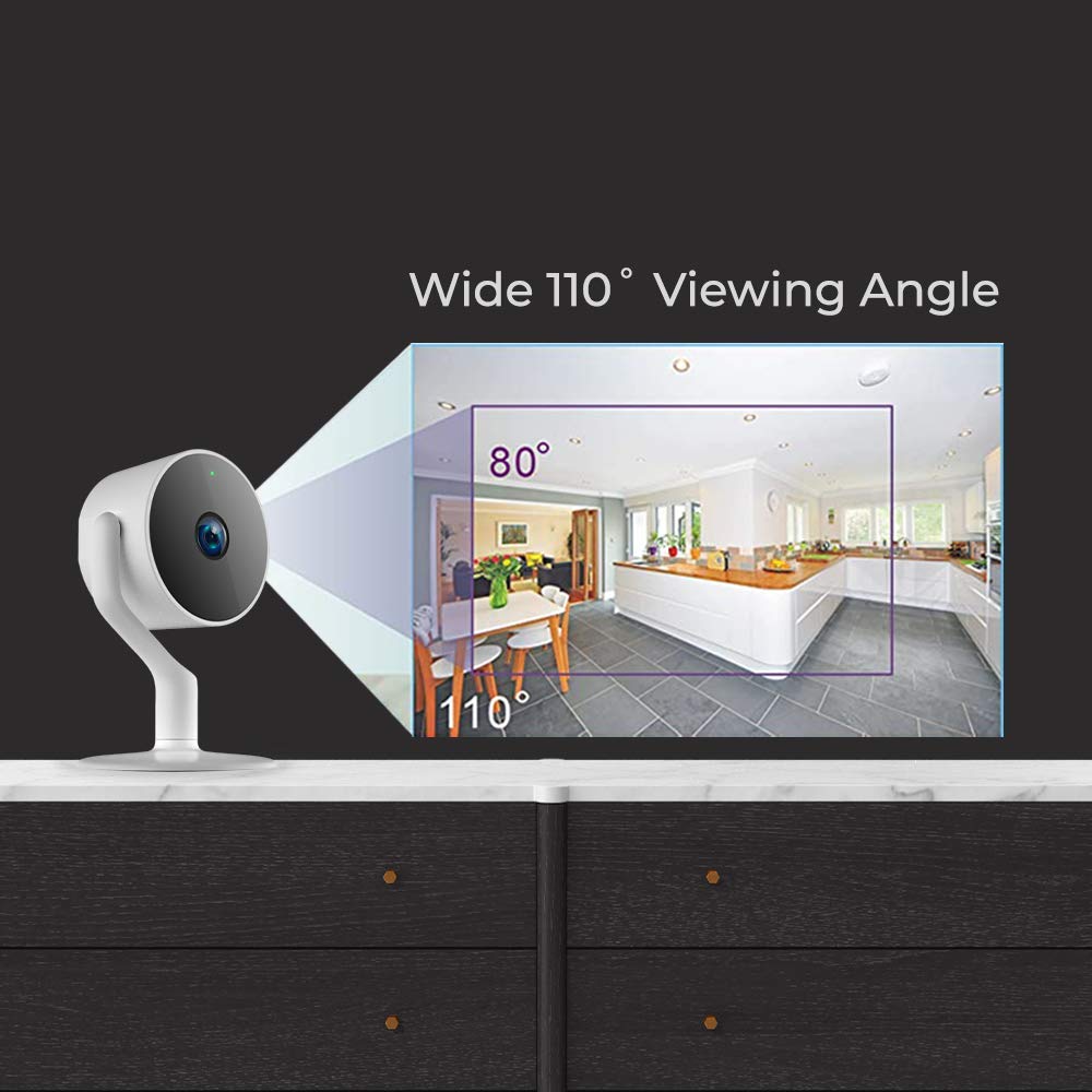 Wi-Fi Wireless Smart IP Camera with Dedicated Mobile App, Full HD 1080P, Indoor IP Camera with Night Vision, Two Way Audio Video, SD Card and Cloud