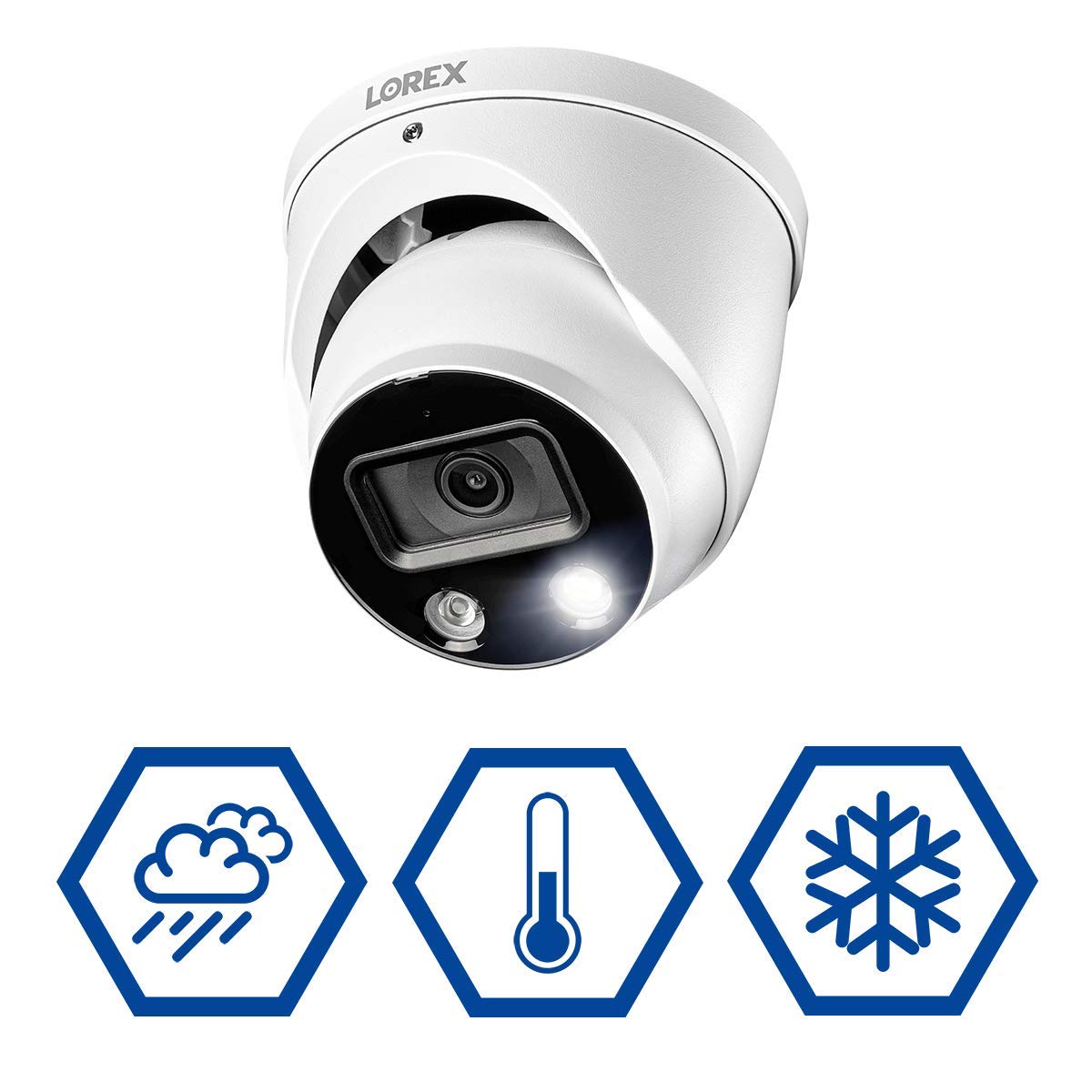 Lorex 4K Ultra HD Smart Deterrence Indoor/Outdoor IP Metal Dome Security Add-On Camera with Smart Motion Detection Plus | Two-Way Talk Audio (Requires