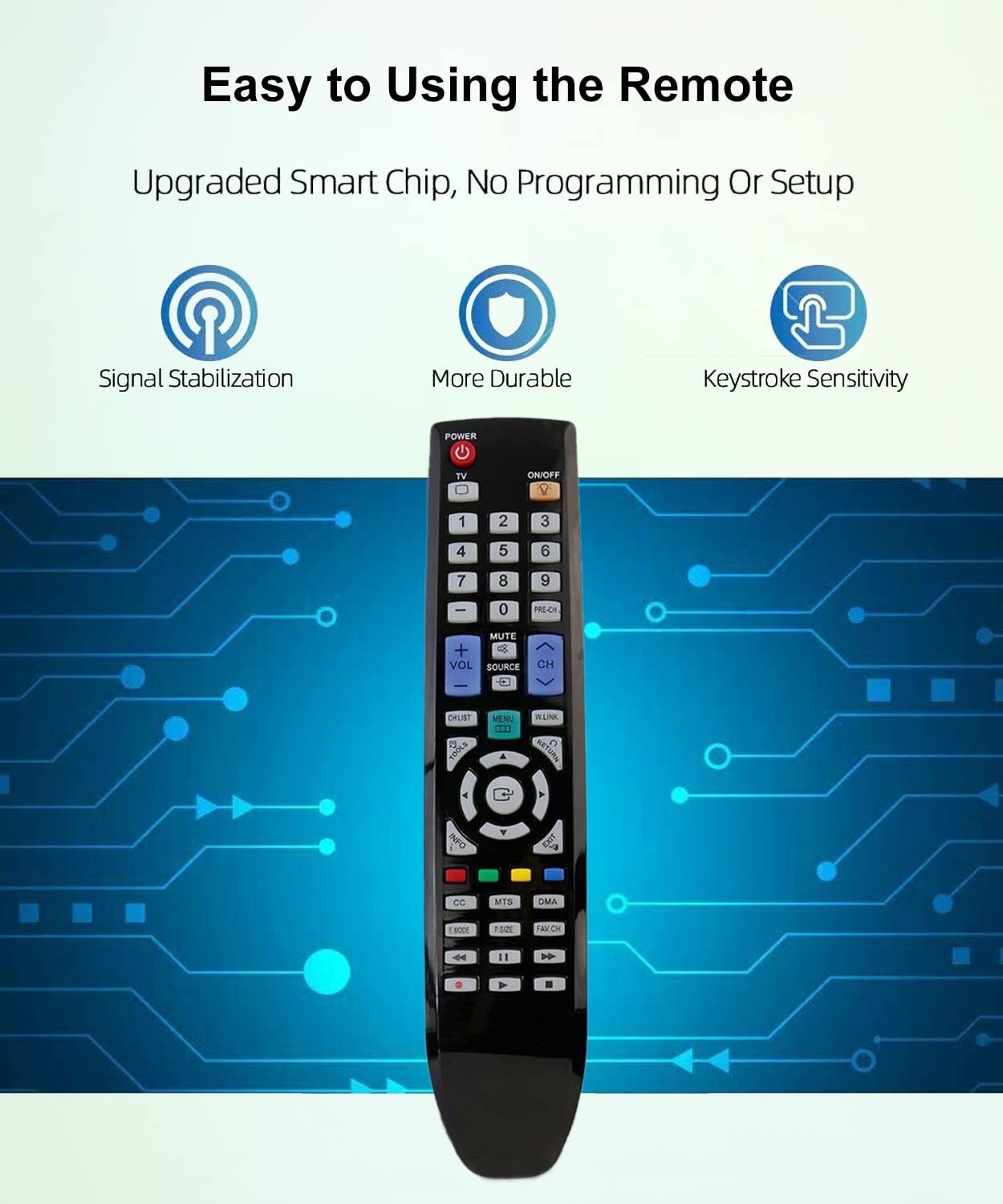 JISOWA Universal Remote for Samsung TV Remote Control Replacement BN59-00673A BN59-00853A BN59-00856A BN59-00695A BN5900856A LN40B500P3F