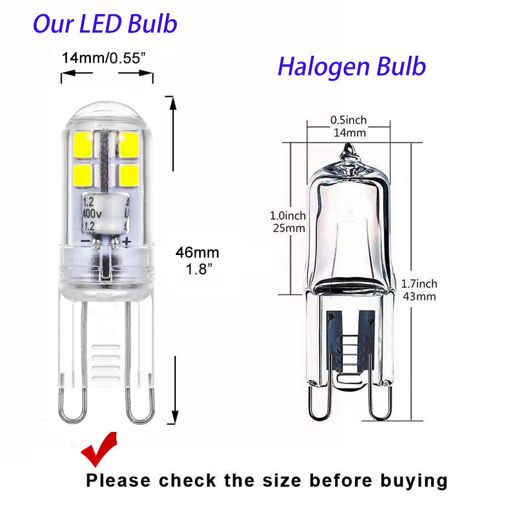 UCINNOVATE G9 LED Light Bulbs, 3W Daylight White, 25W Halogen Equivalent, No Flicker Energy Saving Bulb, AC 110V-120V, Non Dimmable, Ideal