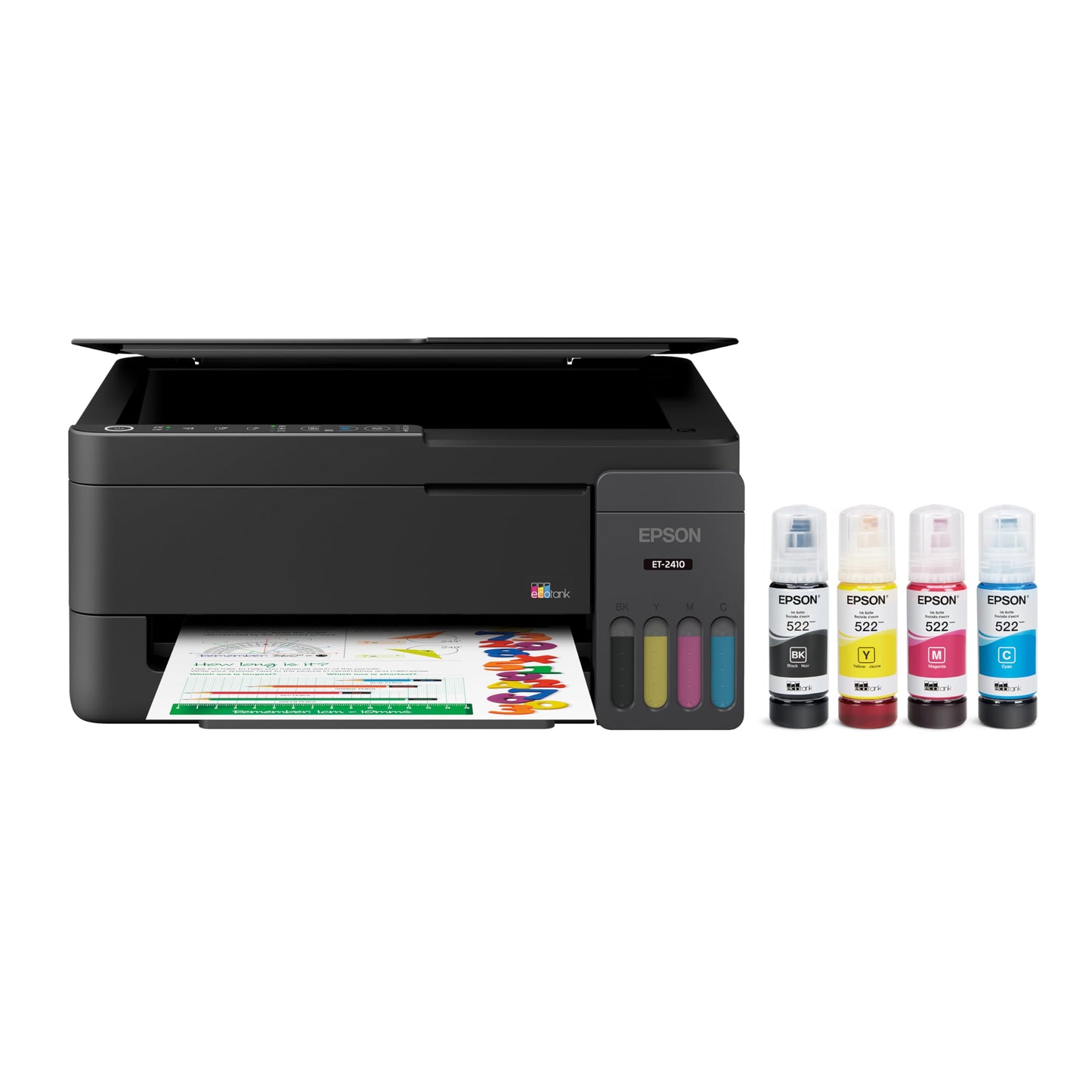 Epson EcoTank ET-2410 Wireless All-in-One Color Supertank Printer with up to 3 Years of Ink, Refillable Tanks, Perfect for Home, 11 PPM, Built-in