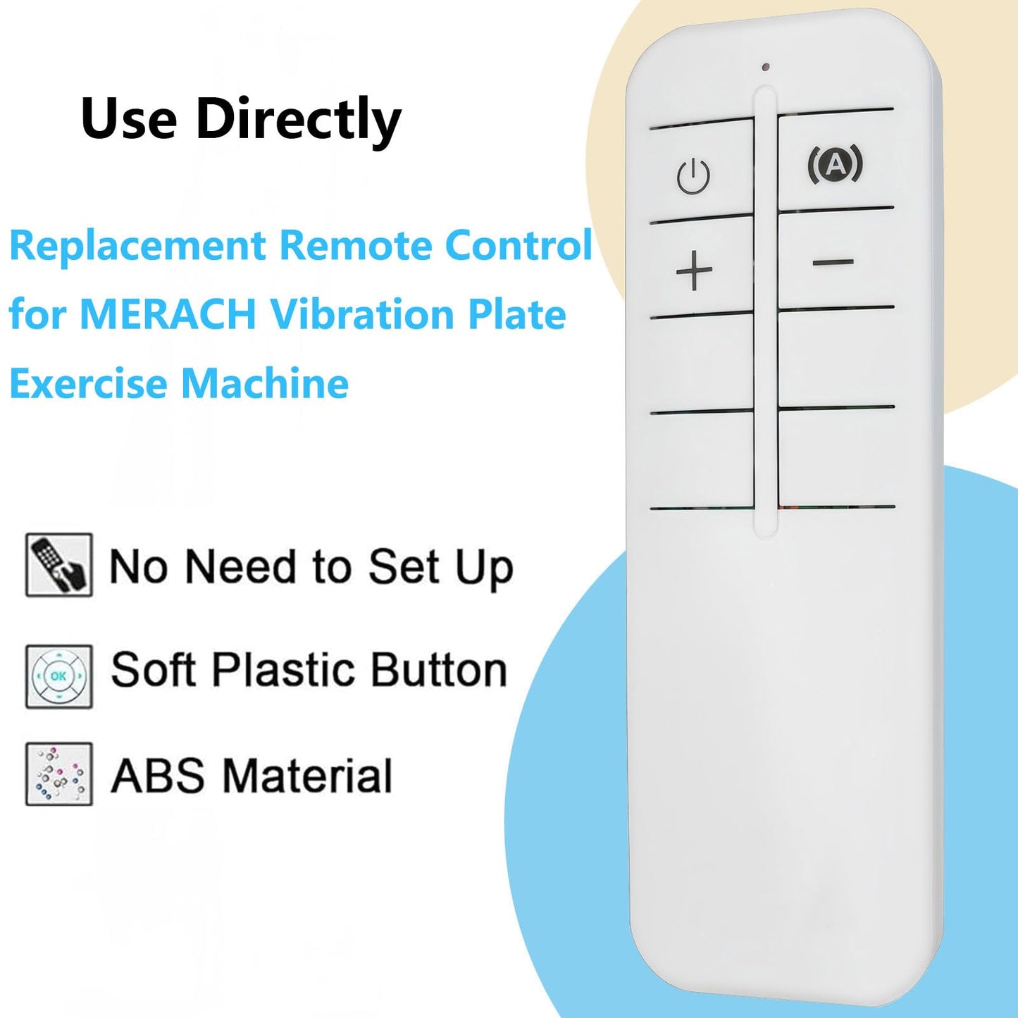 Replacement Remote Control for MERACH Vibration Plate Exercise Machine MR-2398 MR-2398P Remote Control, for YESOUL YS-VM60, for ZENACTIVE Vibration