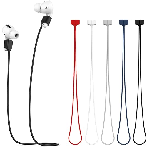 5 Pack Magnetic Anti-Lost Straps for AirPods,Ultra Strong Magnetic AirPods Strap Anti-Lost Neck Rope Cord,Soft Silicone Sports Lanyard Compatible