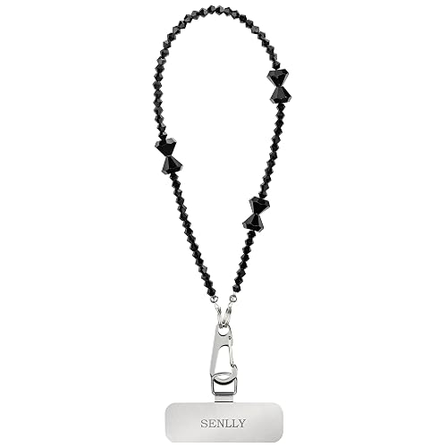 SENLLY Wristlet Phone Lanyard Charm, Selected K9 Crystal Wrist Strap, Use Stainless Steel Hardware, Jewel Gift for Women