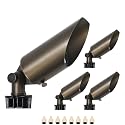 DOSHINE® Solid Brass Landscape LED Spotlights Outdoor Low Voltage Landscape Lighting AC/DC 12V Uplight Accent Light for Tree Garden Yard