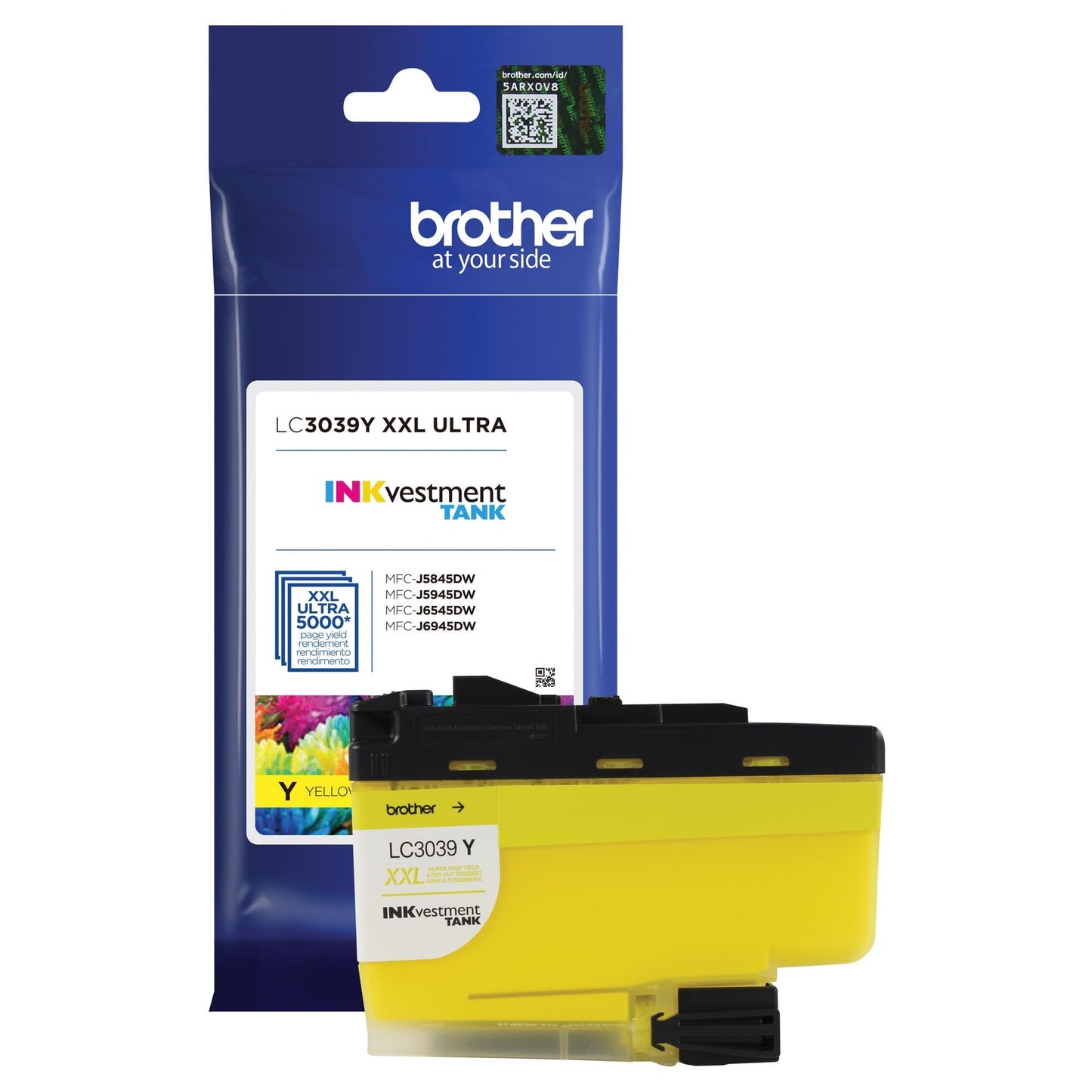 Brother Genuine LC3039Y, Single Pack Ultra High-Yield Yellow INKvestment Tank Ink Cartridge, Page Yield Up to 5,000 Pages, LC3039, Amazon Dash