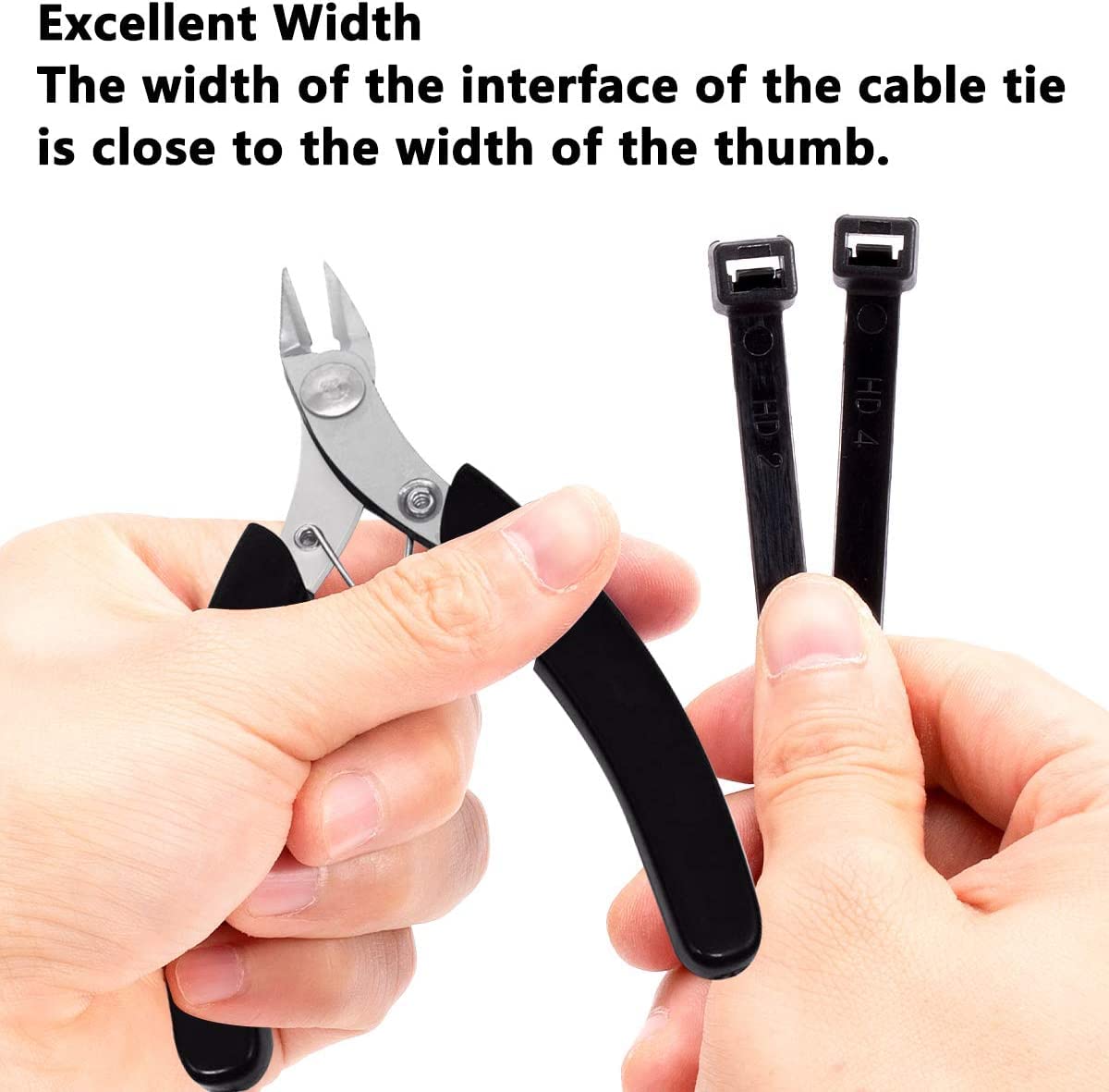 Honyear 24 Inch Cable Zip Ties Heavy Duty (with Wire Cable Cutters), Strong Large Black Zip Ties with 175 Pounds Tensile Strength, 50 Pack, Long
