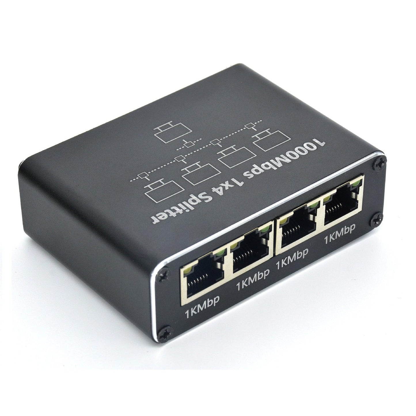 AOOOWER Splitter 1 to 2 3 4 1000Mbps Ethernet Splitter with Type C Power Cable Gigabit Switches for Computer, Hubs, Routers