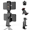 Owine Universal Dual Cell Phone Tripod Mount Adapter Premium Smartphone Clamp, Compatible with iPhone,Samsung Galaxy,Note,Lg,All Smartphones