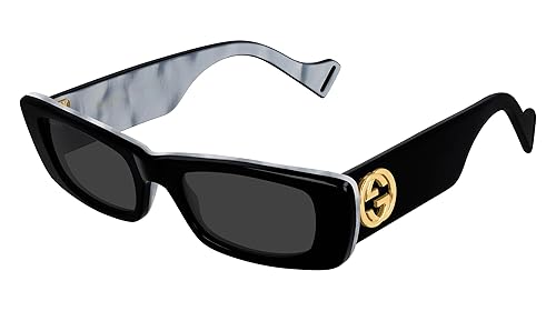 Gucci GG0516S Shiny Bilayer Black/White Mother-Of-Pearl/Grey Solid One Size