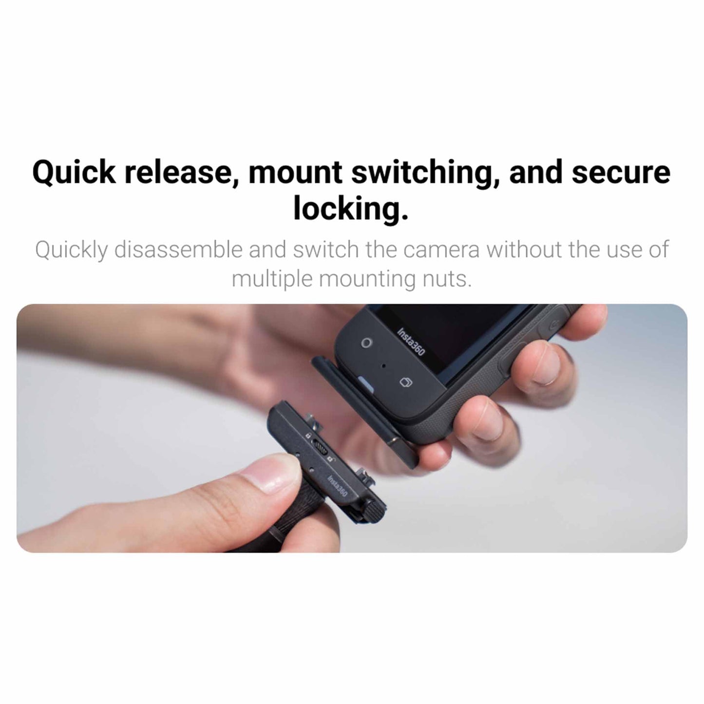 Insta360 Quick Release Mount 2.0(New Version), Compatiable X5/X4X4 AIR/X3/ONE RS/X/X2/ACE/ACE PRO/ACE PRO 2