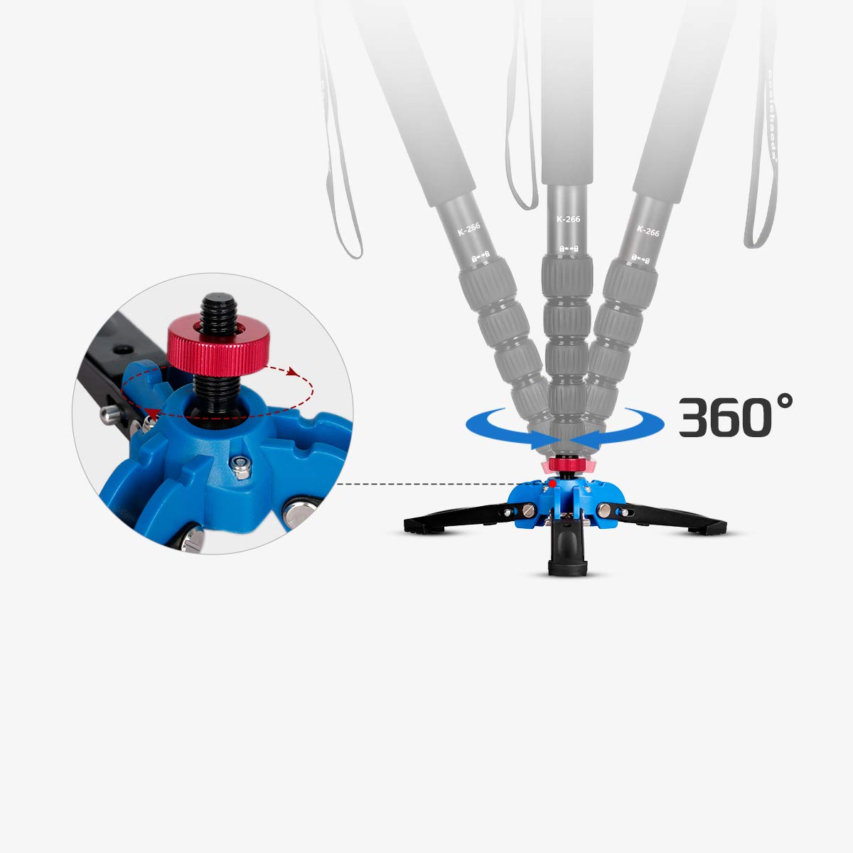 Koolehaoda Mini Tripod,Universal 3 Legs Monopod Base Stand Unipod Support with 3/8" Screw for Monopods Ballhead - A1