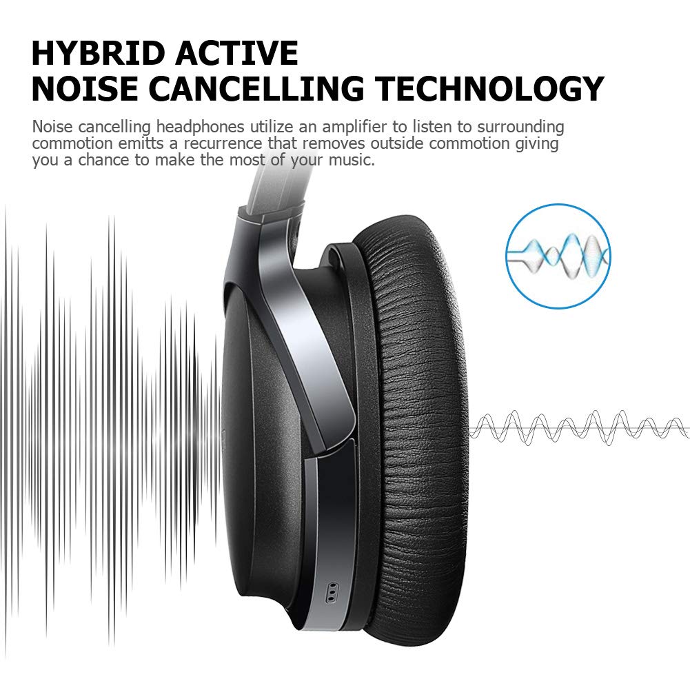 Edifier W860NB Wireless Active Noise Cancelling Headphones with Microphone Hybrid ANC Bluetooth Earphones with Touch Control for TV Computer…