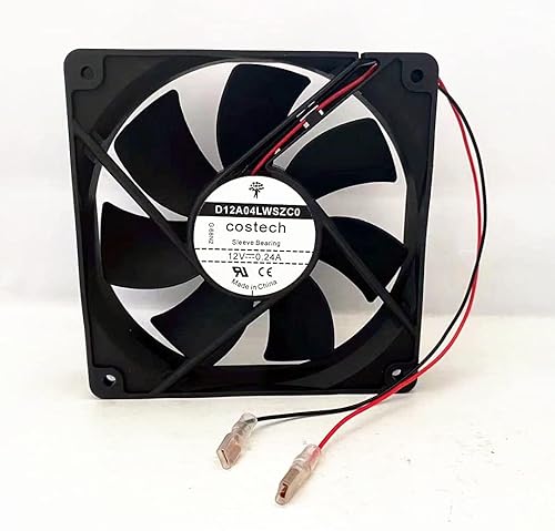 D12A04LWSZC0 COSTECH 12V 120mm Fan, 12V 0.24A 12025 Cooling Fan