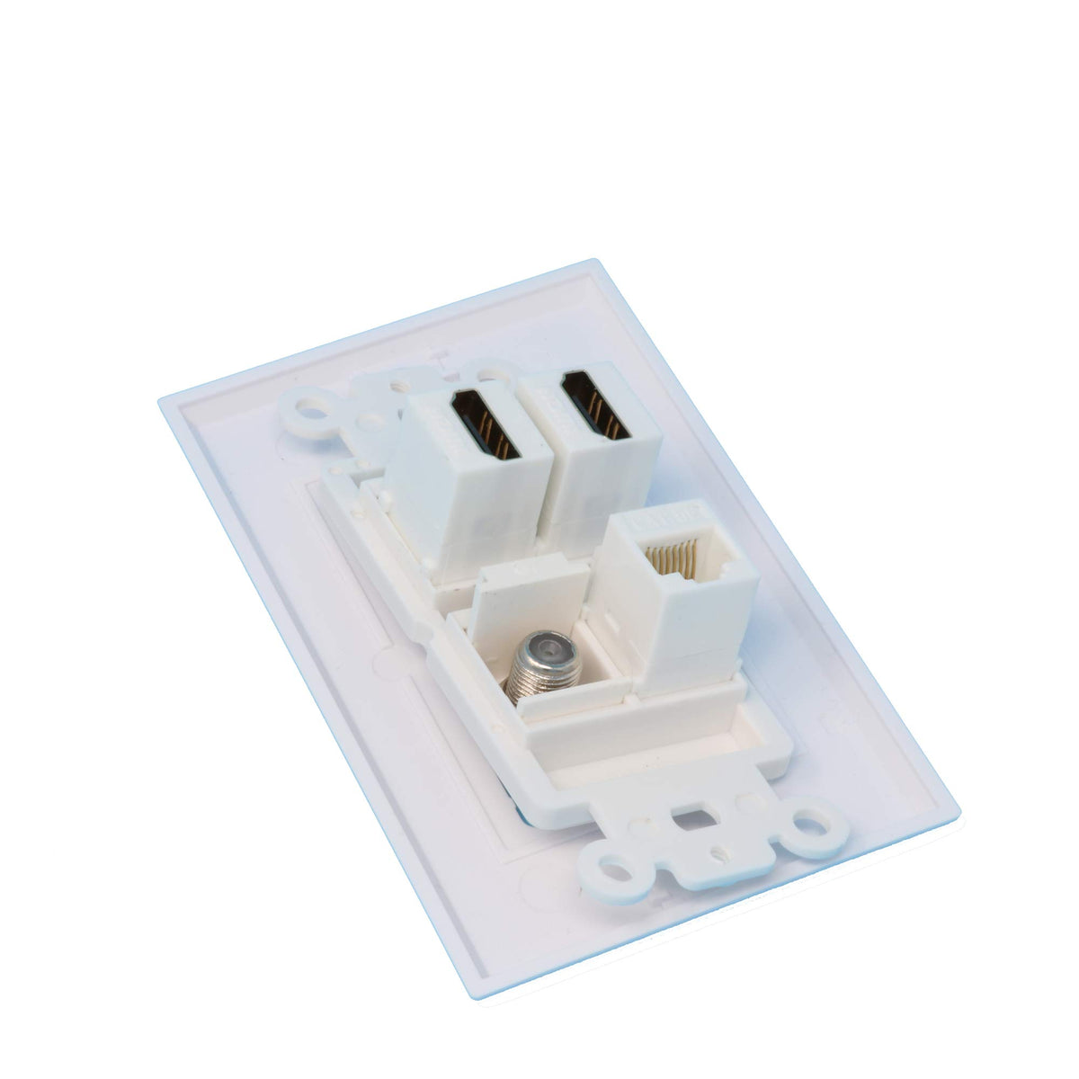 RiteAV - 2 x HDMI and 1 x Ethernet Cat5e and 1 x Coax Cable TV F Type Port Wa.