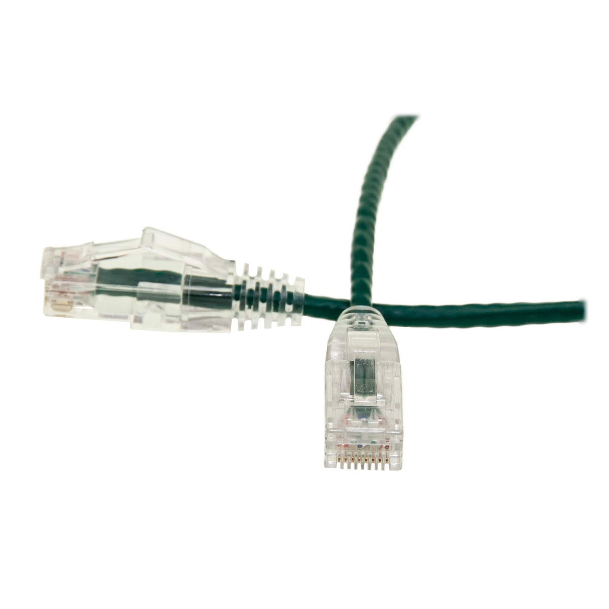 CableWholesale Cat6 Slim UTP Ethernet Cable, 28 AWG, PoE+, 25 ft, Green