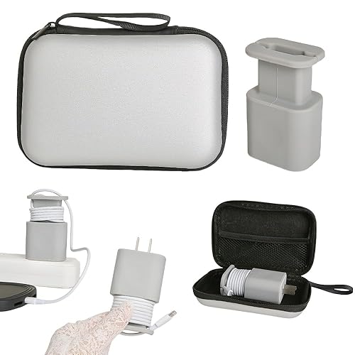 SDTAHEAD Charger Protector Bag Set with Silicone Charger Cover Snapback Charger Cable Winder, Travel Carrying Storage Bag with Charger Saver Organizer