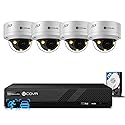 4COVR PoE Security Camera System 5MP, 8CH NVR & 2TB HDD, 4X Dome IP Cameras, Smart Color Night Vision & Two-Way Audio, AI Person/Vehicle Detection