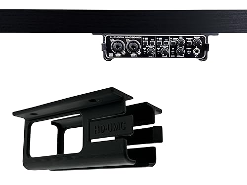 Iron Prints Desk Mount Kit for Behringer UMC202HD, UMC204HD, UMC404HD, UMC22, UM2 - Under Desk Mount Brackets with Reversible Clips - Secure Mounting