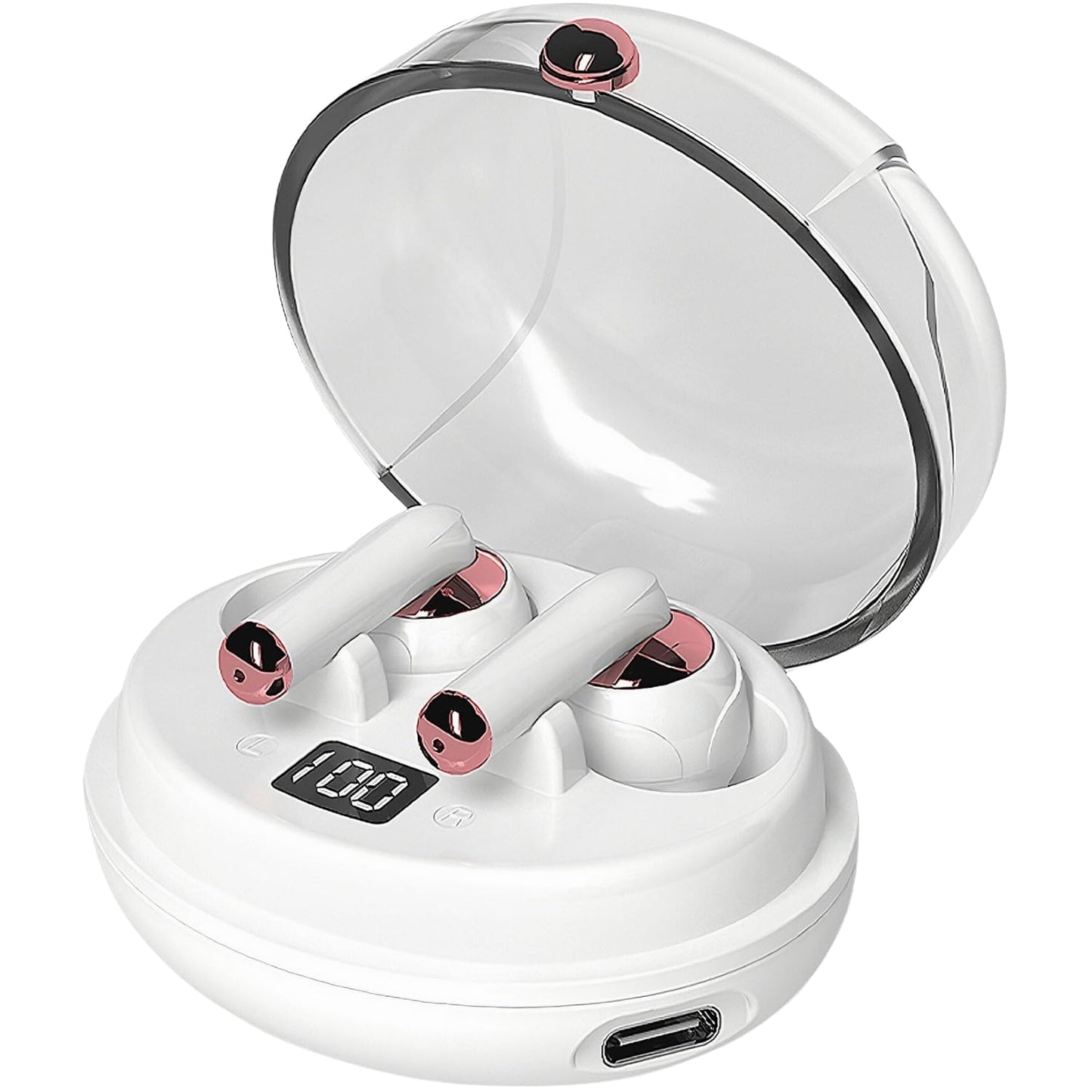 Gabba Goods TrueBuds Chrome Wireless Premium Earbuds with Charging case for Bluetooth Ear Buds (White)