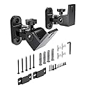 Speaker Wall Mounts, 2 Packs Universal Mounting Bracket for Small Bookshelf Speakers, Vertical 120°, Horizontal 180°Adjustment, Compatible with Bose
