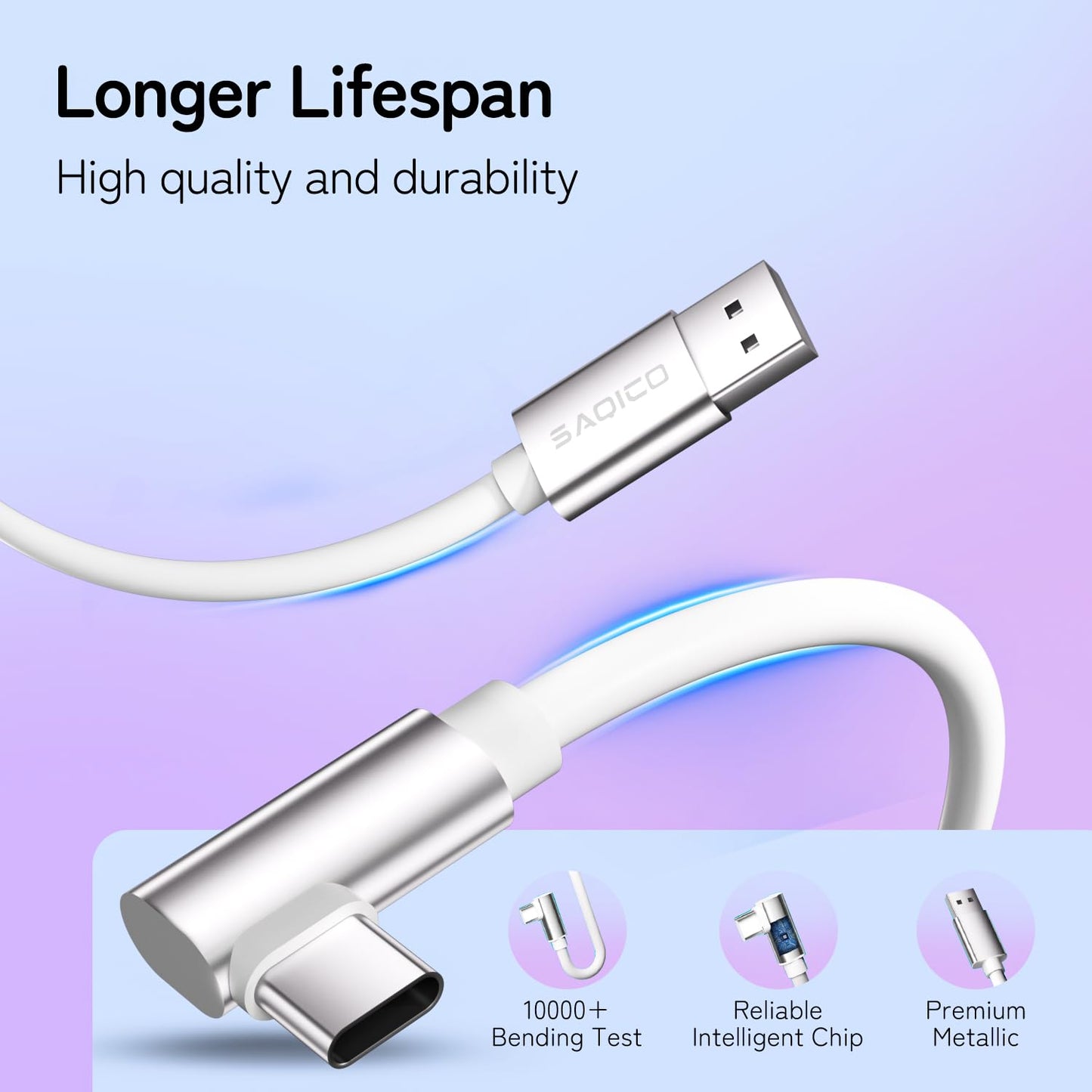 Saqico 16FT Link Cable for Meta Quest 3/ Quest 3S, for Oculus Quest 2/Pro/Pico 4, USB 3.0 Data Cable to USB C Link Cable with 5Gbps Super High Speed