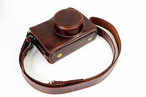 X100 Case, BolinUS Handmade PU Leather Fullbody Camera Case Bag Cover for Fujifilm Fuji X100 X100S X100T Bottom Opening Version + Neck Strap -Coffee