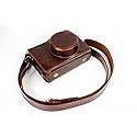 X100 Case, BolinUS Handmade PU Leather Fullbody Camera Case Bag Cover for Fujifilm Fuji X100 X100S X100T Bottom Opening Version + Neck Strap -Coffee