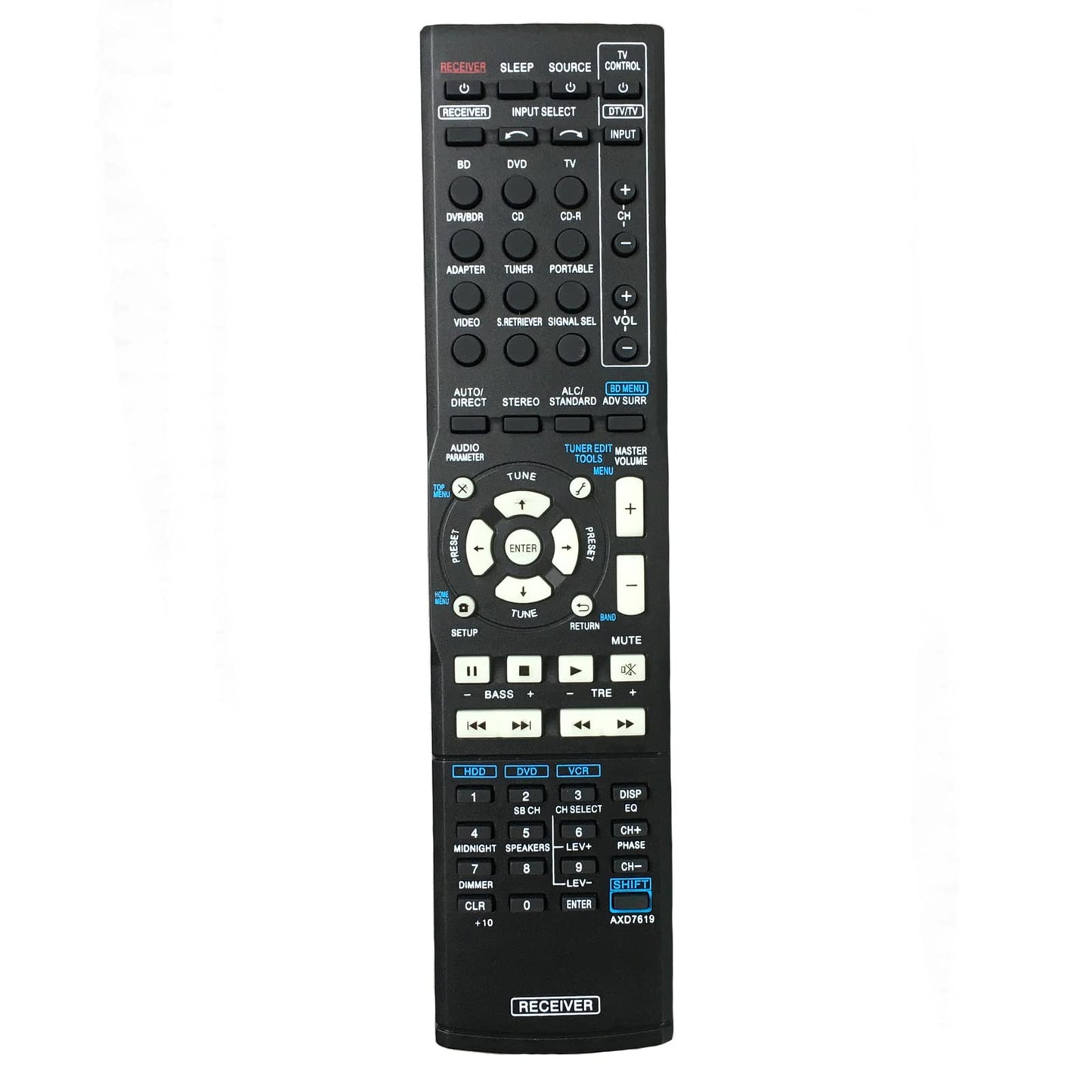 AXD7619 Universal Replacement Remote Control for Pioneer VSX-822-K 8300761900010IL VSX-32 VSX-33 7.1-Channel Home Theater AV A/V Receiver System