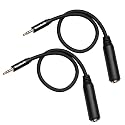 Smithok 2 Pack 3.5mm to 1/4 inch Female Headphone Adapter, Quarter 1/4 inch 6.35mm Stereo Female Jack to 1/8 inch 3.5mm Male Audio Adapter