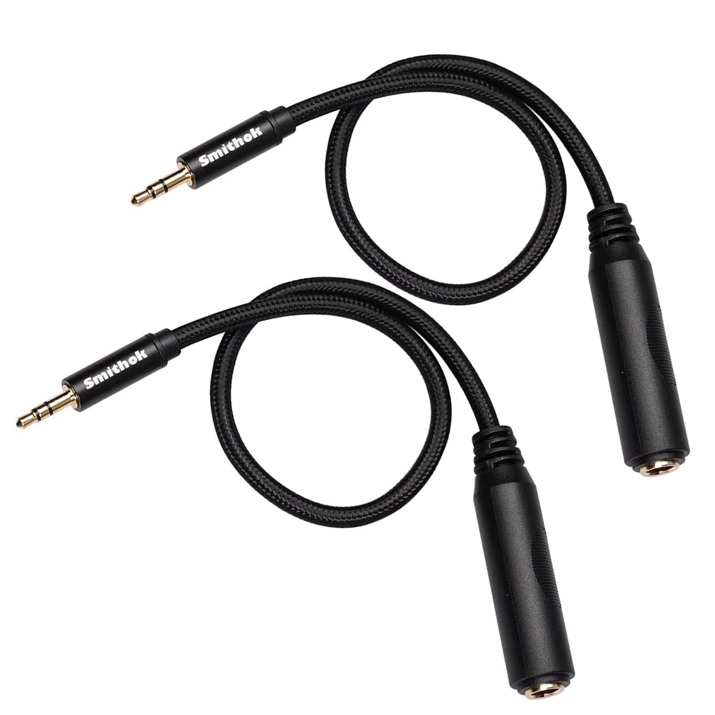 Smithok 2 Pack 3.5mm to 1/4 inch Female Headphone Adapter, Quarter 1/4 inch 6.35mm Stereo Female Jack to 1/8 inch 3.5mm Male Audio Adapter