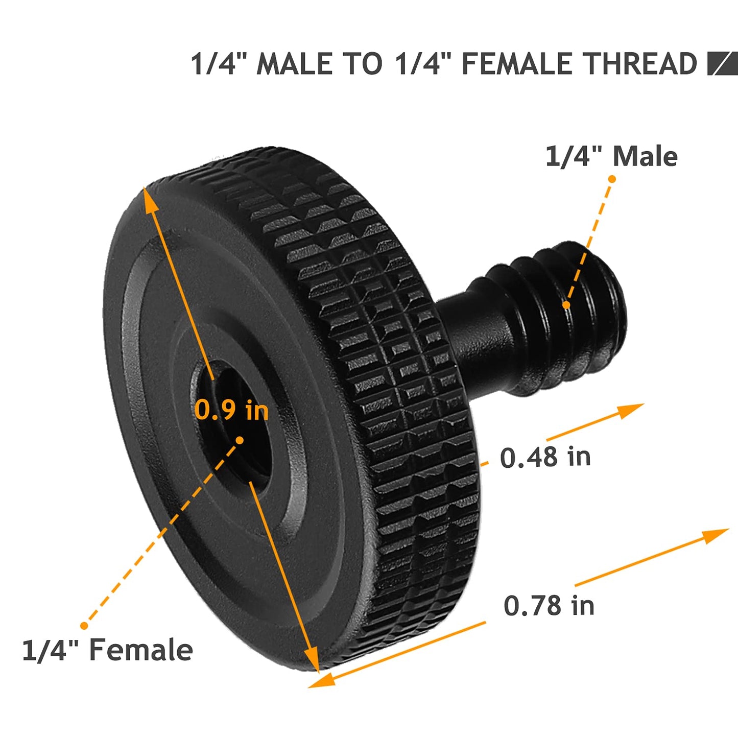 2 Set Thumb Screw Camera Quick Release Adapter with Rubber Pads, Tripod Screw Rubber Washers 1/4" Female to 1/4" Male Thumbscrew L Bracket Mount
