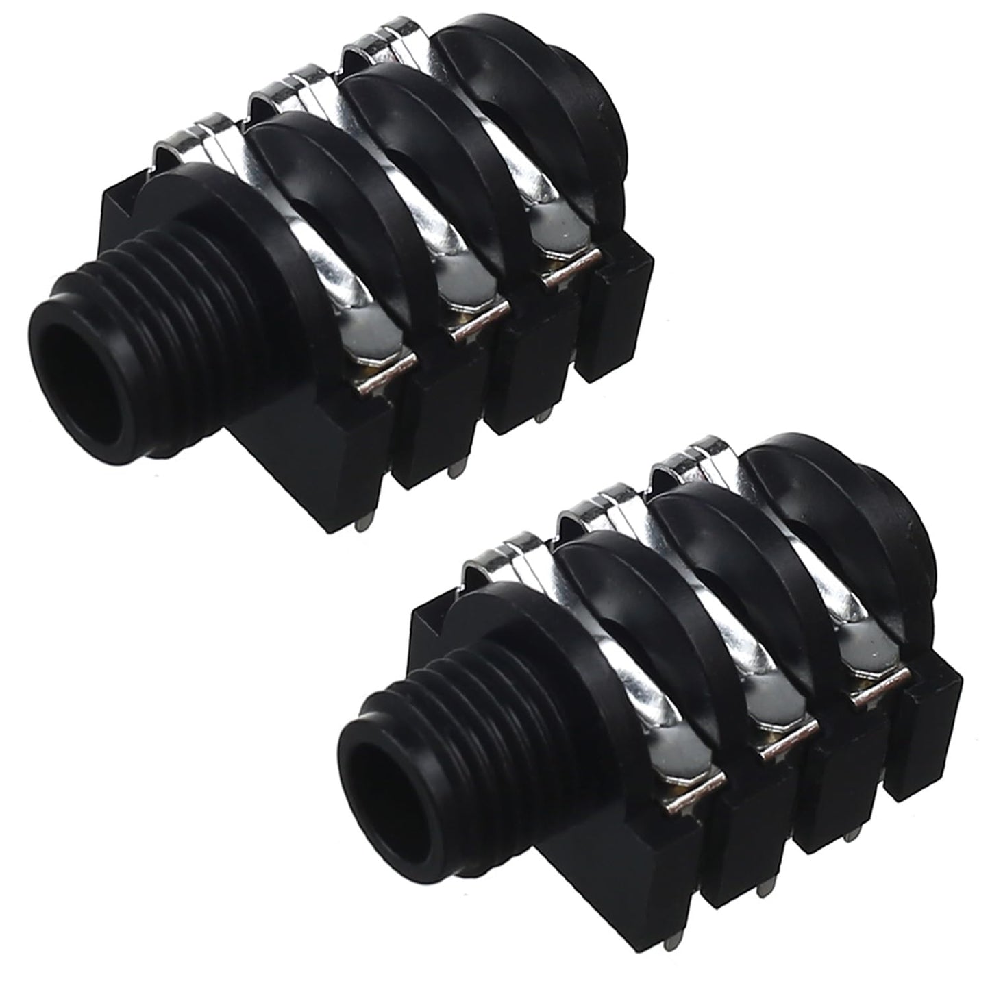 Fielect 6.35mm 1/4" 6 Pin Stereo Headphone Jack Socket PCB Panel Mount Female Audio Video Connector, 2Pcs