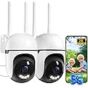 JUFLSKY Security Camera Outdoor Wired,2K Security Cameras Outdoor,2.4G & 5GHz WiFi Surveillance Camera Home/Dome,IP66 Waterproof,360° PTZ Auto