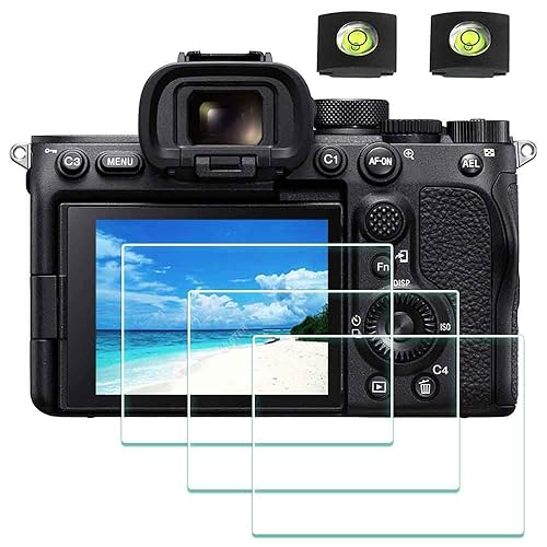 ULBTER Screen Protector for Sony Alpha A7S III A7S II A7SIII A7SII 7S III 7S IICamera & Hot Shoe Cover, Tempered Glass 0.3mm 9H Hardness Anti-Scrach