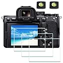 ULBTER Screen Protector for Sony Alpha A7S III A7S II A7SIII A7SII 7S III 7S IICamera & Hot Shoe Cover, Tempered Glass 0.3mm 9H Hardness Anti-Scrach