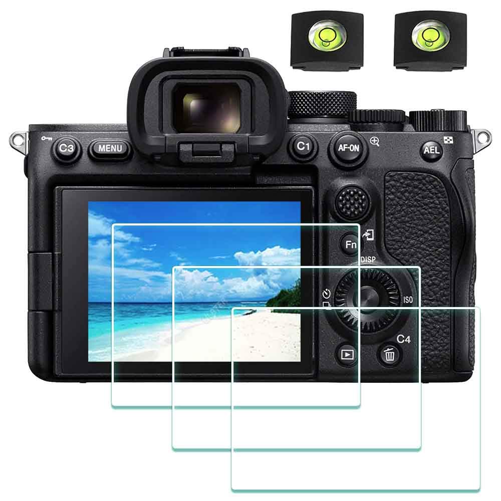 ULBTER Screen Protector for Sony Alpha A7S III A7S II A7SIII A7SII 7S III 7S IICamera & Hot Shoe Cover, Tempered Glass 0.3mm 9H Hardness Anti-Scrach
