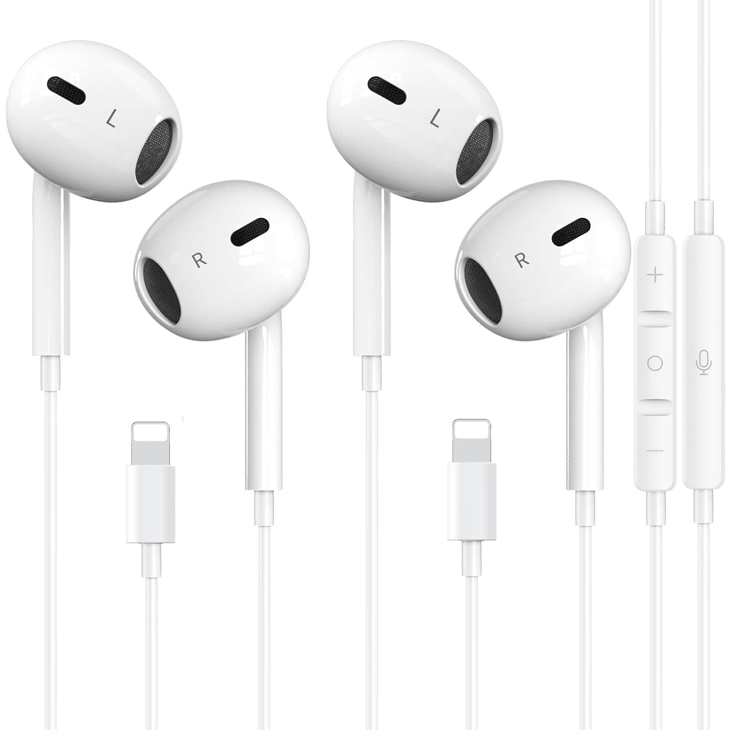 2 Packs-for iPhone Headphones Wired Earbuds/Earphones Nosie Reduction Built-in Microphone & Volume Control Headsets Compatible with iPhone…