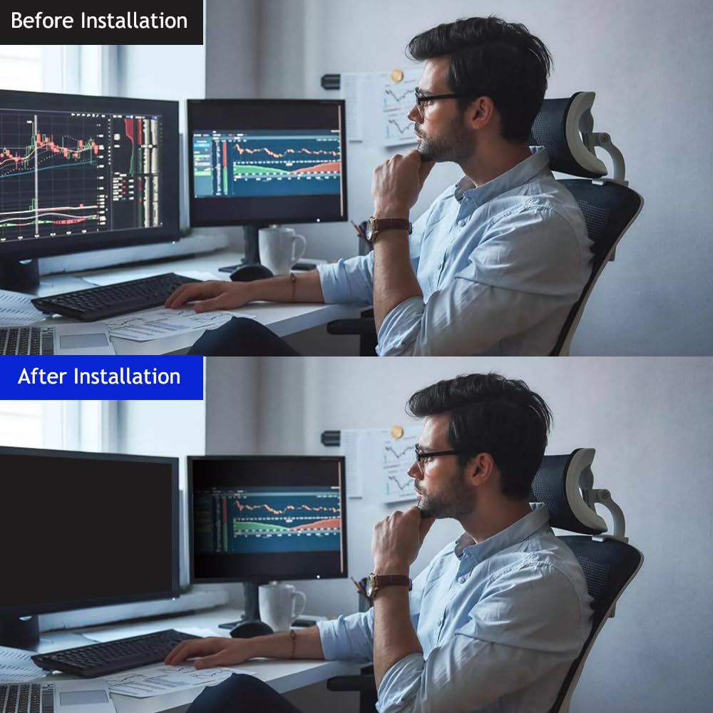 WELINC™ Light 27 Inch - 16:9 Aspect Ratio - Computer Privacy Screen Filter for Widescreen Monitor - Anti-Glare - Protects Eyes from Blue Light - Made