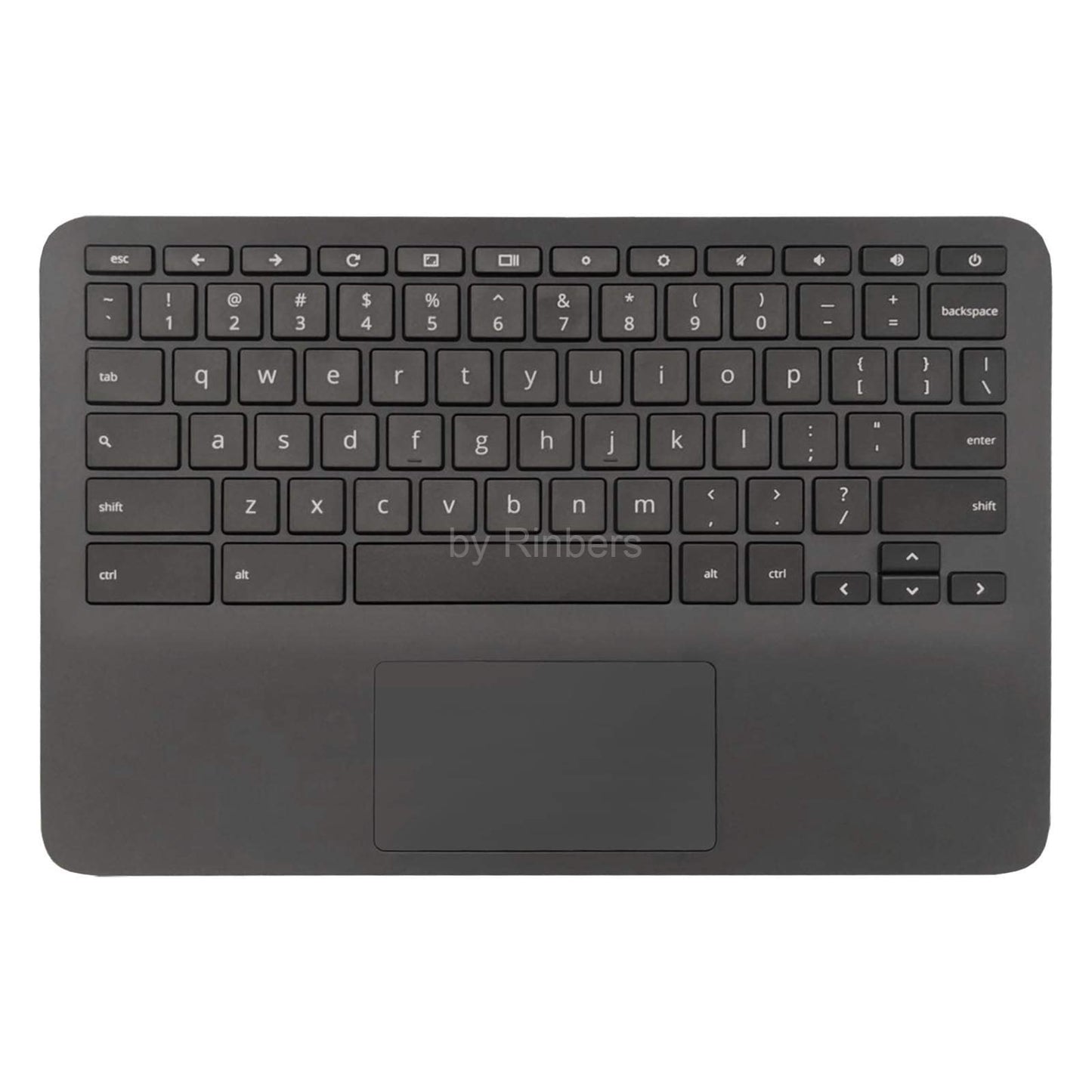 Rinbers Laptop Palmrest Upper Case Top Cover with US English Keyboard Touchpad Assembly Replacement for HP Chromebook 11 11A G6 EE L92224-001