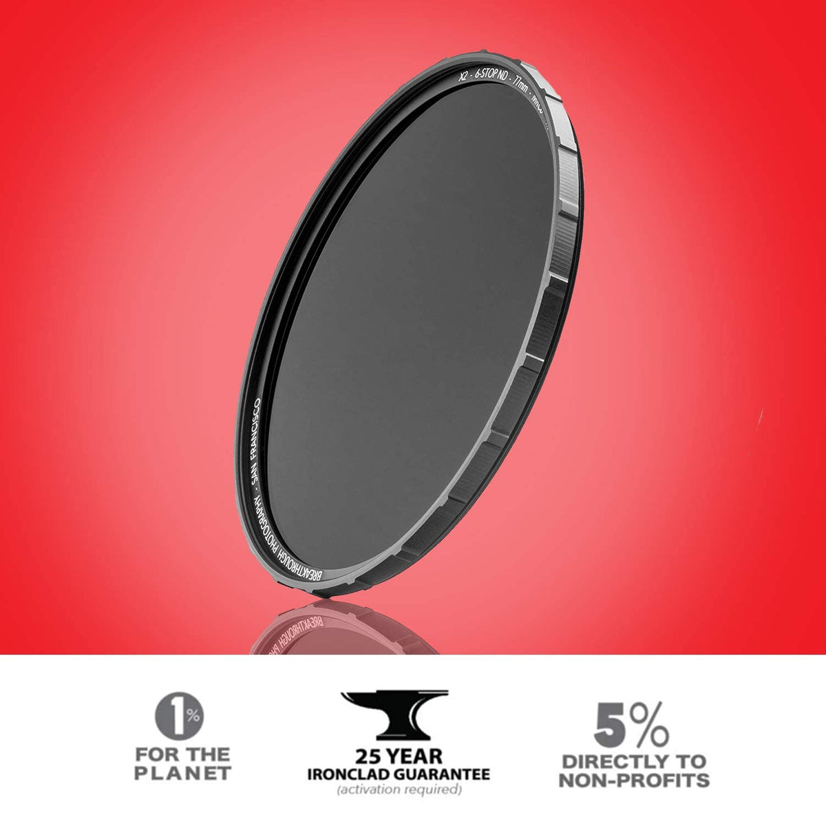 Breakthrough Photography 62mm X2 6-Stop Fixed ND Filter for Camera Lenses, Neutral Density Professional Photography Filter, MRC8, H-K9L Glass