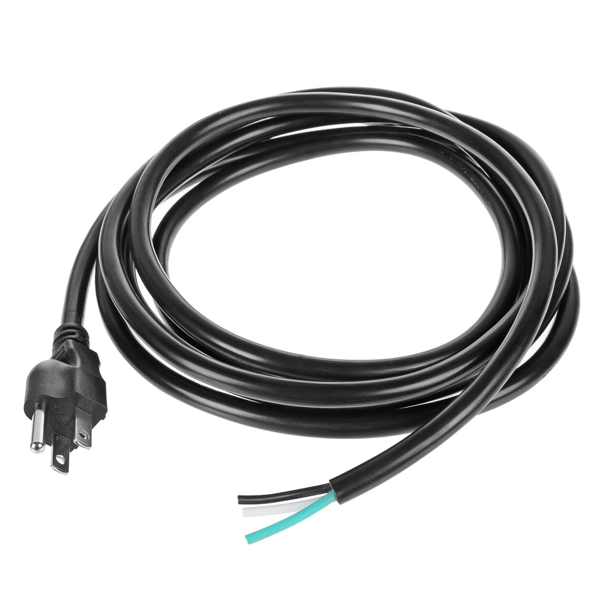 10ft 18 Gauge 3 Prong Heavy Duty Replacement Power Supply Cord Cable 110V 115V 120V Pigtail for Universal AC Appliance, NEMA 5-15P Plug US SJT 18AWG