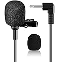 EXMAX Wired Lavalier Micophone 3.5mm Lapel Microphone Cord Omnidirectional Lav Mic Clip for ATG-100t EX-100 Wireless Tour Guide System Transmitter