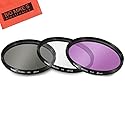 49mm 3 Piece Filter Kit (UV-CPL-FLD) for Sony 18-55mm DT E-Mount, 55-210mm, 16mm f/2.8, 20mm f/2.8 EMOUNT, 24mm f/1.8, FE 28mm f/2 Lens, 30mm f/2.8