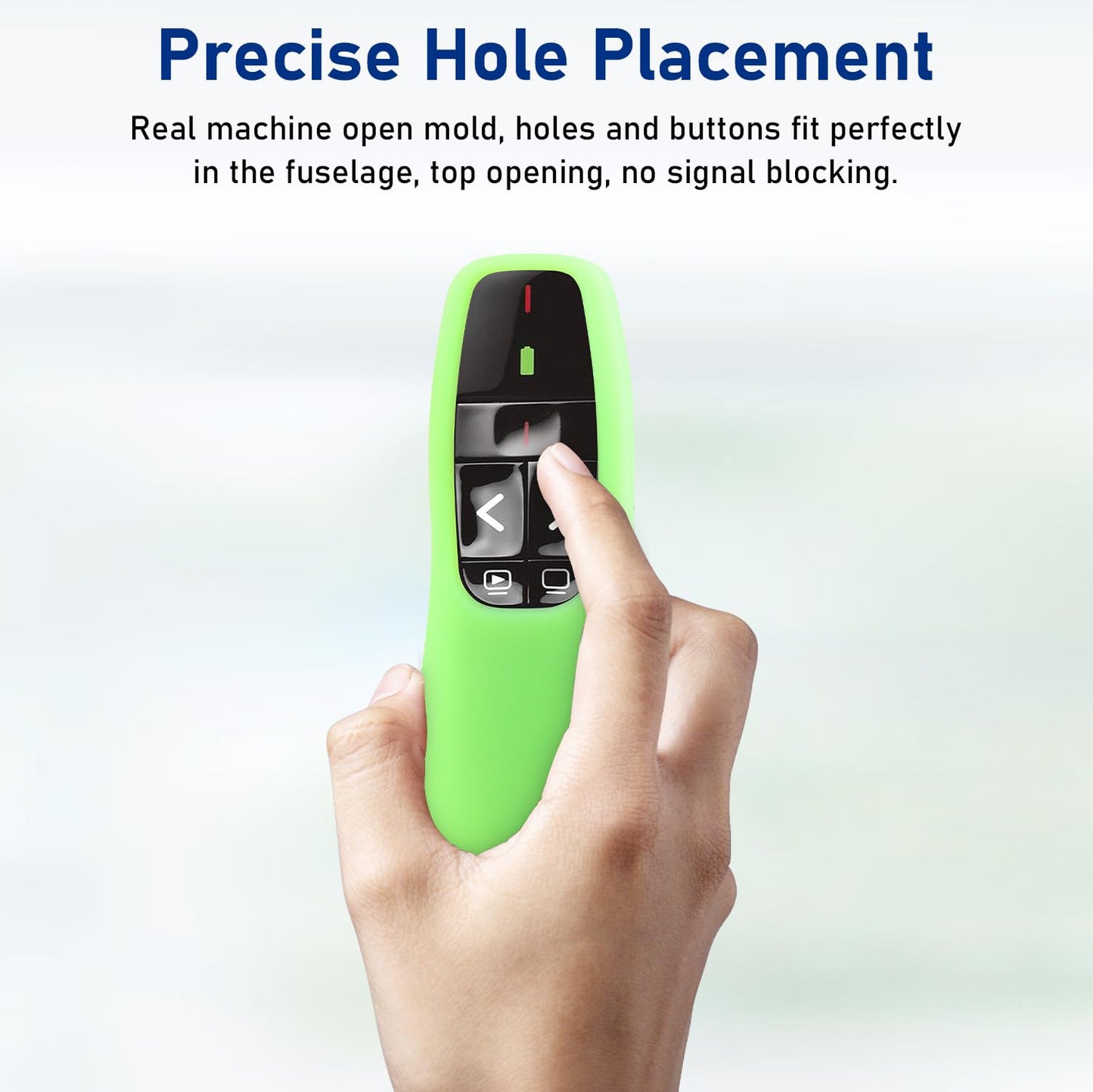 LEFXMOPHY Case for Logitech Wireless Presenter R400 Remote, Silicone Cover Glow in Dark - Lime Green