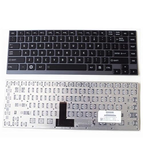 New Laptop Keyboard with Silver Frame & Backlit Replacement for Toshiba portege Z930 Z935, US Layout Black Color