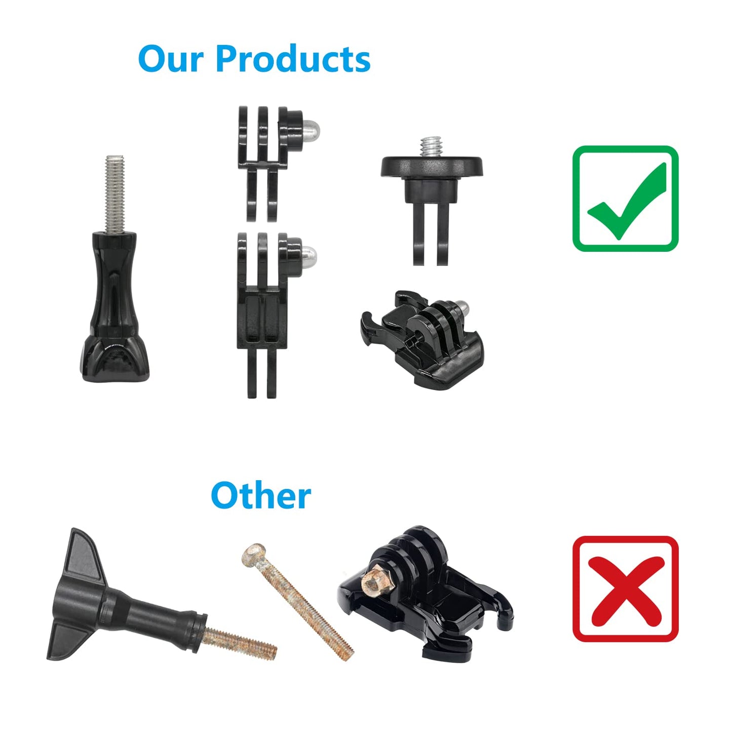 3-Way Adjustable Extension Pivot Arm Straight Joints Adapter Mount Kit for GoPro Hero13, 12, 11, 10, 9, 8, 7, 6, 5, 4, 3+, 3, Same Direction