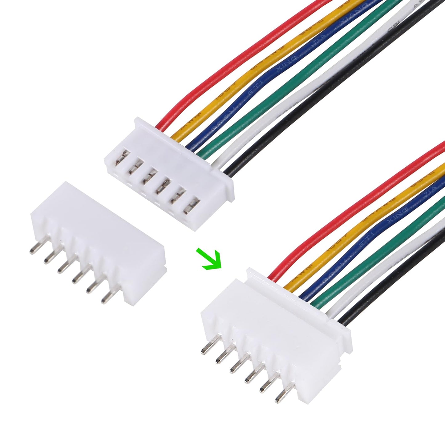 D-FLIFE 2.54mm XH Connector Socket Kit with pre-Crimped Cable Wire 2/3/4/5/6/7 Pin Housing JST Adapter Cable Male and Female Compatible with JST-XH